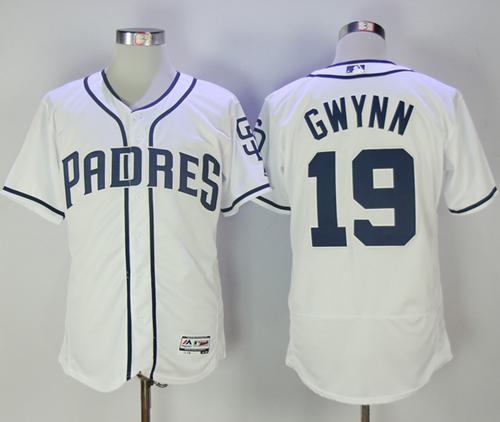 Padres #19 Tony Gwynn White Flexbase Authentic Collection Stitched MLB Jersey